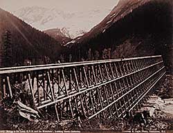 #149 ~ Trueman and Caple - 1015 - Bridge in the Loop, C.P.R. and Ice Mountains, Looking South [Selkirks]