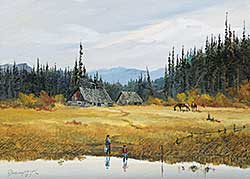 #1391 ~ Thompson - Untitled - Daily Chores at the Cabin