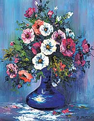 #42 ~ Jarvis - Untitled - Flowers in a Blue Vase