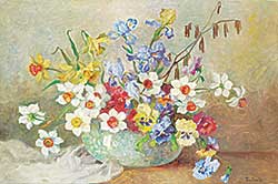 #1280 ~ Trauttweiller - Untitled - Flowers in Blue Vase