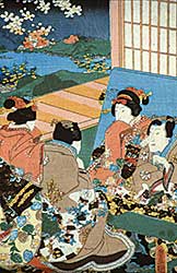 #86 ~ Kunisada - Untitled - Four Seated Figures