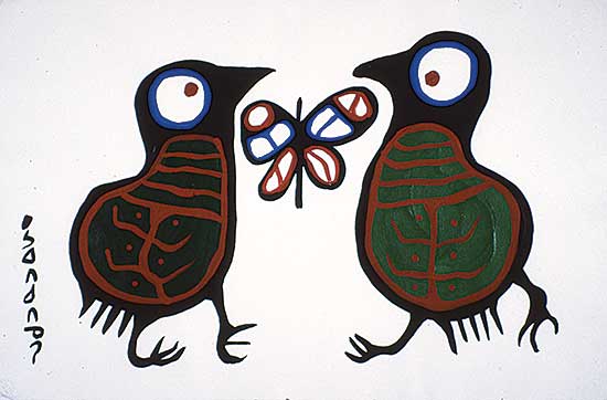 #137 ~ Morrisseau - Untitled - Two Birds and Butterfly