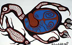 #136 ~ Morrisseau - Untitled - Bird and Fish