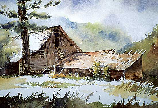 #116 ~ Johnson - Untitled - Barns in a Meadow