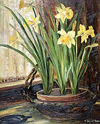 #30 ~ Brown - Untitled - Still Life with Daffodils
