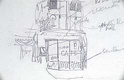 #16 ~ Bates - Untitled - Sketch for a Cafe Scene