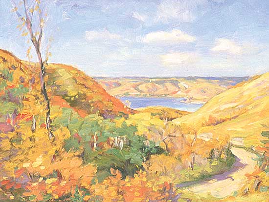 #154 ~ Luthi - September on the South Sioux Hill, Showing Part of Pasqua Lake