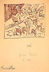 #257 ~ Kerr - Untitled - Sketch of a Herd of Mountain Goats