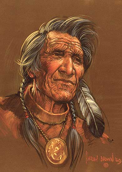 #29 ~ Brown - Untitled - Indian Elder