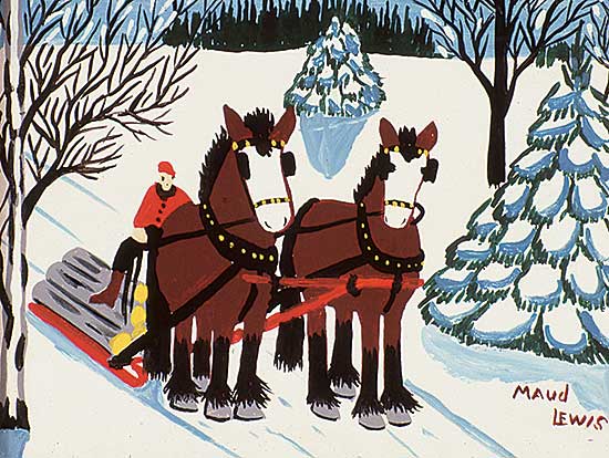 #137 ~ Lewis - Untitled - Two Horses Hauling Logs