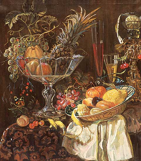 #321 ~ Zaitsev - Untitled - Still Life with Fruit and Butterfly