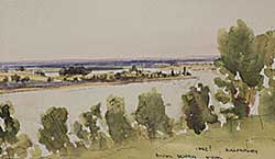 #99.1 ~ Hurley - River Sketch near Clarkboro Saskatchewan