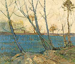 #55 ~ Jackson - Untitled - Autumn at Etaples - Bare Trees by a River, France