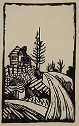 #451 ~ Brunst - Untitled - Farmhouse with Tree