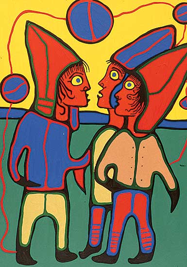 #104 ~ Morrisseau - Untitled - Three Dream Figures