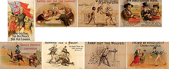 #168.1 ~ School - LOT OF EIGHT 1891 ELECTION CAMPAIGN POSTERS