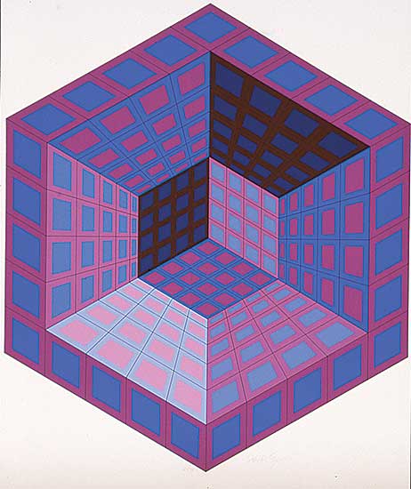 #201 ~ Vasarely - Untitled - Six Sided View  #61/75