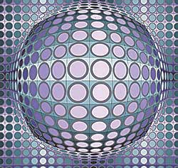 #204 ~ Vasarely - Untitled - Sphere  #252/275