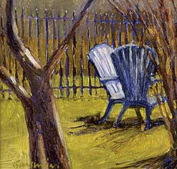 #448 ~ Barsumian - Untitled - Back Yard with Two Chairs