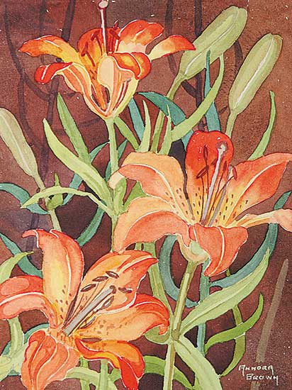 #319 ~ Brown - Untitled - Tiger Lilies