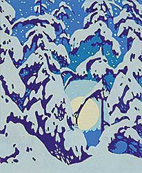 #321 ~ Casson - Untitled - Moon through Winter Trees