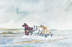 #88 ~ Paquette - Untitled - Horse Team in Rain Storm
