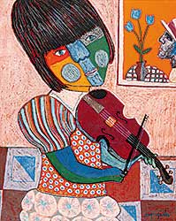 #488 ~ Kupczynski - Untitled - Girl with Violin