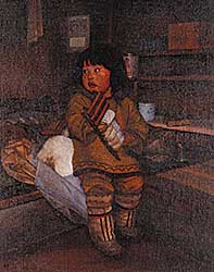 #269 ~ Lonn - Untitled - Inuit Child with Toy Sled