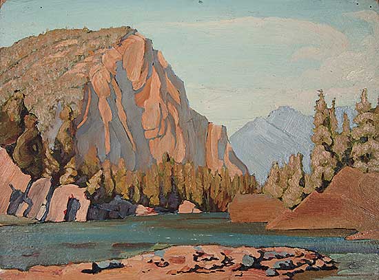 #110 ~ Shelton - Untitled - Bow River and Backside of Tunnel Mountain