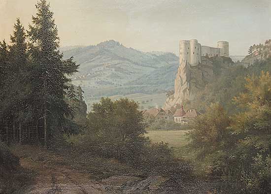 #238 ~ School - Untitled - View of Castle with Village