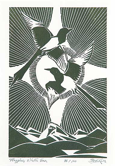 #513 ~ Kerr - Magpies, Winter Sun  #86/100