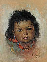 #31 ~ de Grandmaison - Untitled - Indigenous Child with Red Scarf
