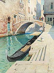 #203 ~ Barratt - In a Side Canal, Venice