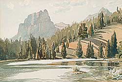 #533 ~ Shelton - Untitled - The Bow River and Castle Mountain
