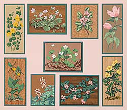 #411 ~ Casson - Untitled - Nine Various Flowers