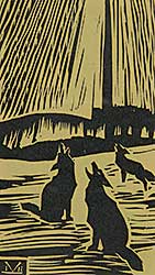 #456 ~ Kerr - Untitled - Coyotes at Night