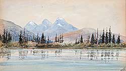 #505 ~ Baber - Untitled - Bow River with Three Sisters in Background