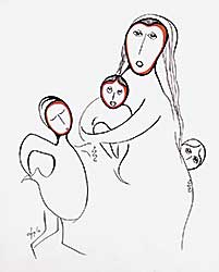 #85 ~ Odjig - Untitled - Mother with Children