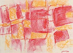 #310 ~ Gervais - Untitled - Red and Yellow Squares