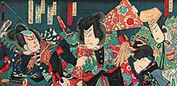 #215 ~ Kunichika - Kabuki with Four Figures