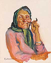 #40 ~ de Grandmaison - Untitled - Lady with a Pipe