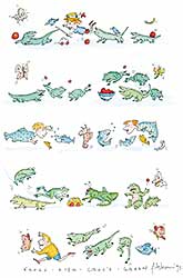 #406 ~ Askren - Frogs - Fish - Crocks - Green