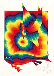 #3 ~ Ay-o - Untitled - Rainbow Bird and Fish  #Artist Proof