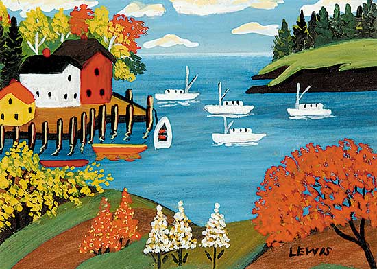 #490 ~ Lewis - Untitled - Nova Scotia Harbour in Autumn
