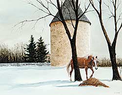 #444 ~ Gibbs - Untitled - Horse in Grainery in Winter