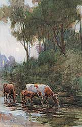 #477 ~ Knowles - Untitled - Cows at Dusk