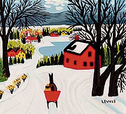 #489 ~ Lewis - Untitled - Horse Drawn Sleigh in Winter