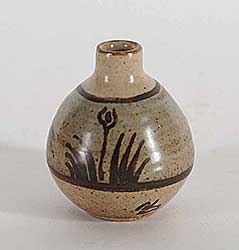 #20 ~ Leach - Untitled - Small Vase with Grass and Figure Design