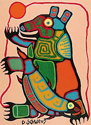 #77 ~ Morrisseau - Bear and Salmon in Cycle