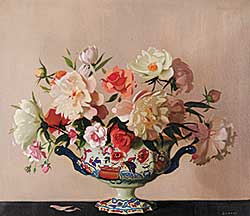 #404 ~ Barnes - Untitled - Flowers in an Ornate Vase